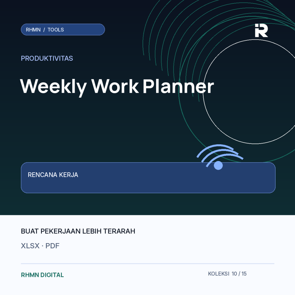 Cover Weekly Work Planner